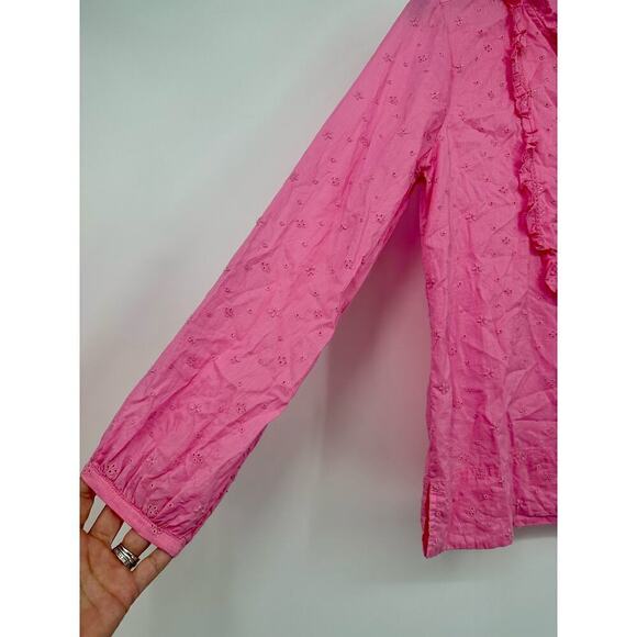 J. Crew Long-sleeve ruffle shirt in floral eyelet - Picture 5 of 9